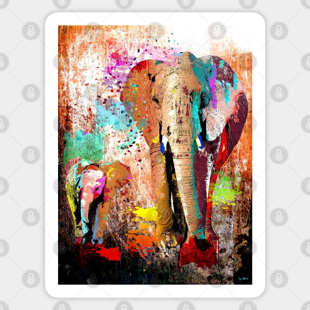 African Elephant Family Sticker by danieljanda